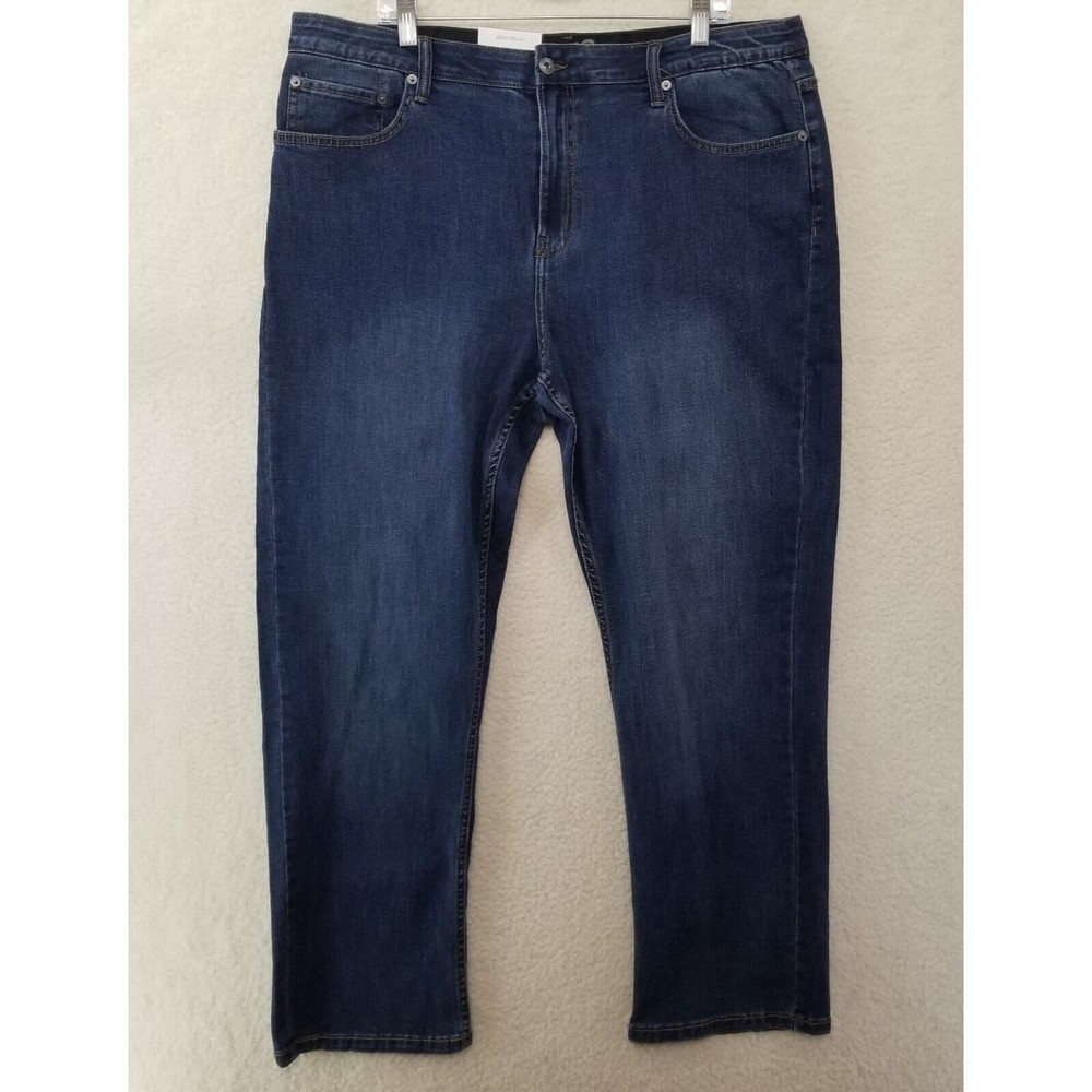 Eddie Bauer Flex Comfort Denim Regular Fit Med Indigo Blue Jeans NWT W38 x L30